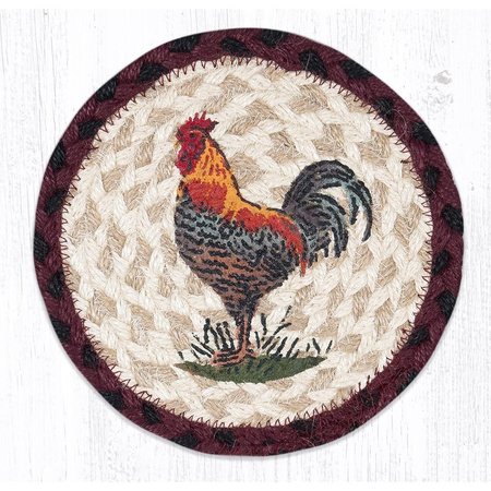 CAPITOL IMPORTING CO 7 x 7 in. LC-471 Rustic Rooster Round Large Coaster 79-471RR